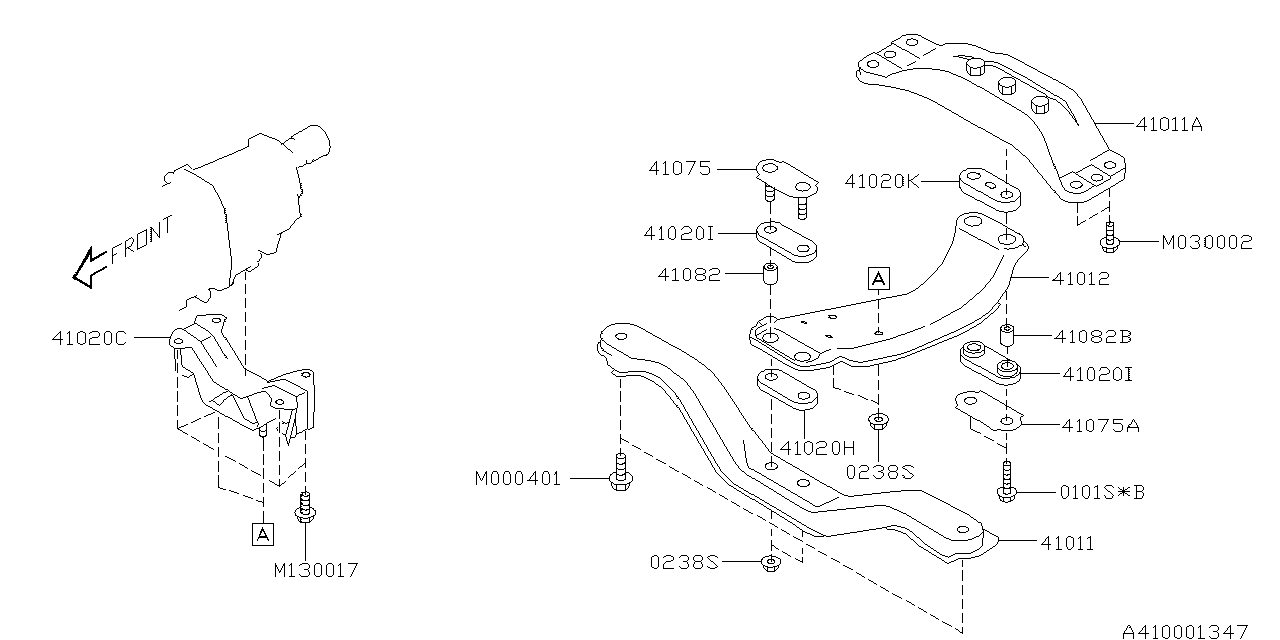 Subaru 41022AL040 Rubber Cushion Transmission