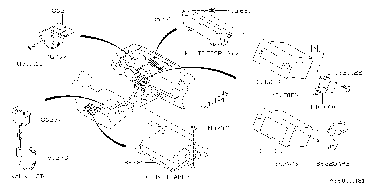 Subaru 85261SG041 Multi DISP Assembly