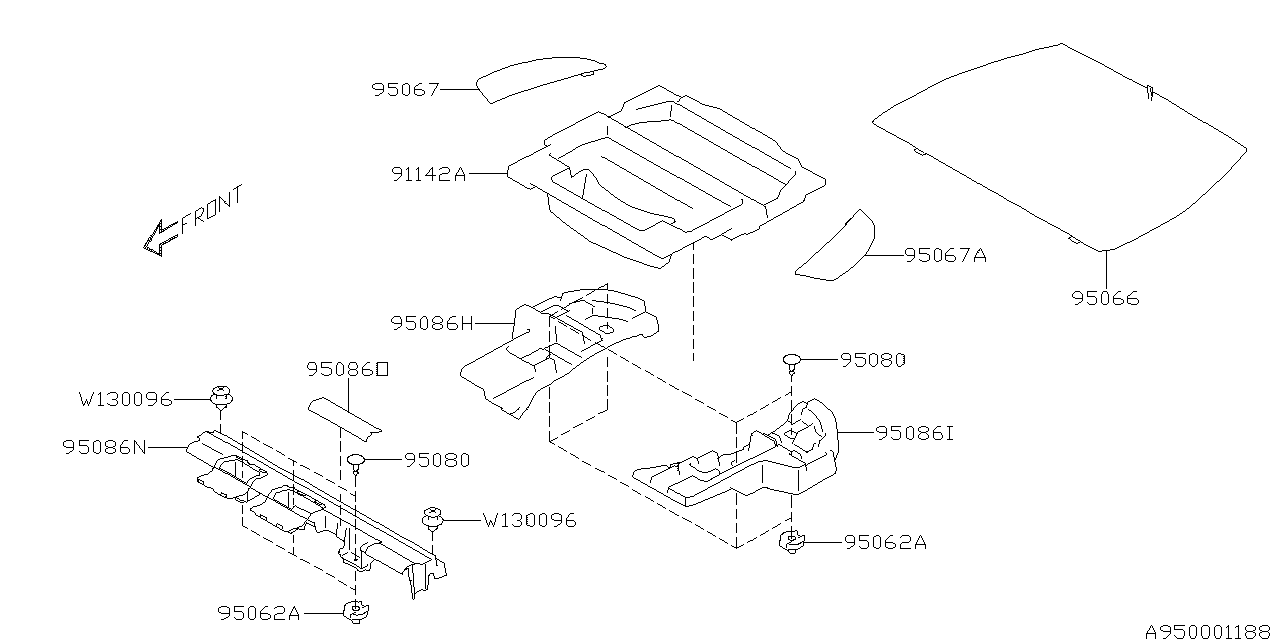 Subaru 91141SG010 Cover Trunk