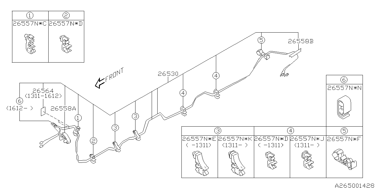 Subaru 26530VA000 Pipe Assembly Center Bk