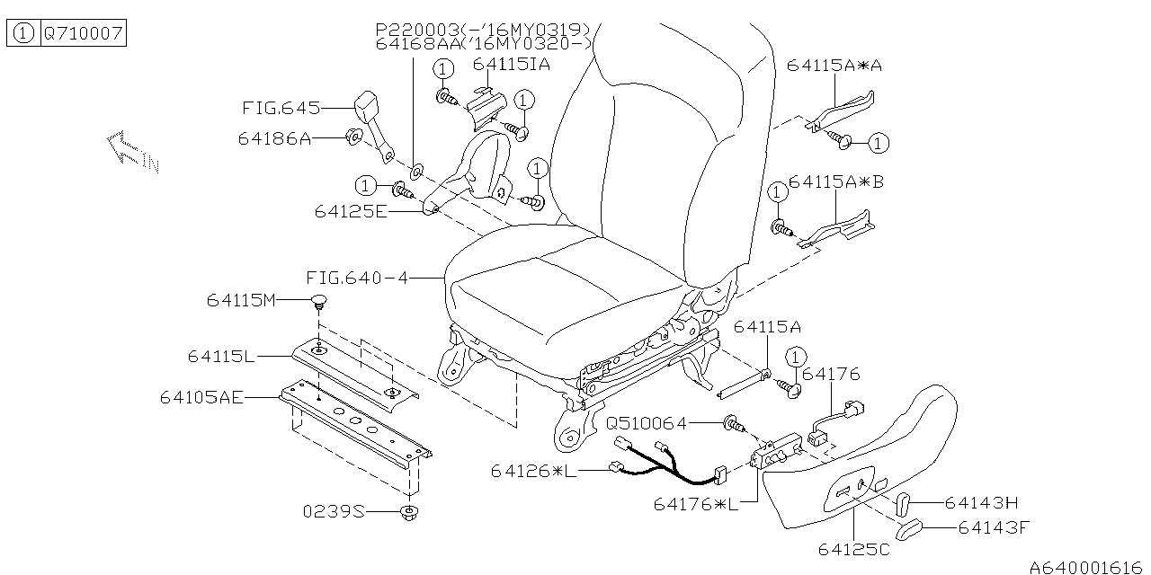 Subaru 64126SG030 Harness Assembly Power Seat