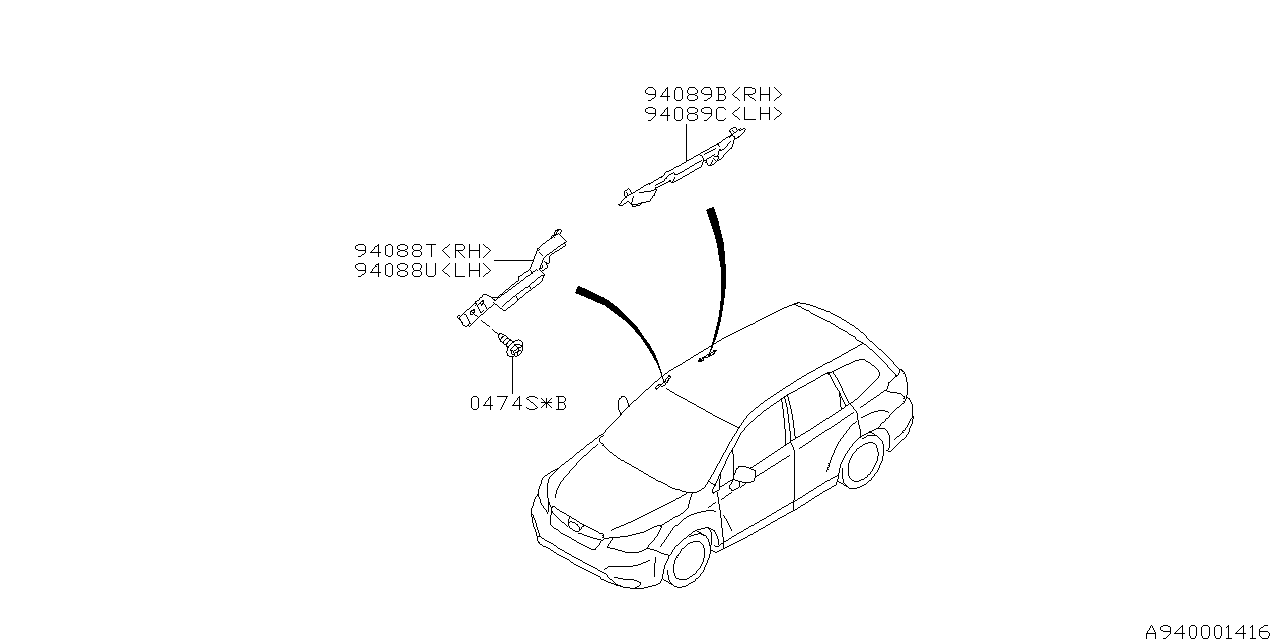 Subaru 94088SG000 Pad Assembly Front Pillar