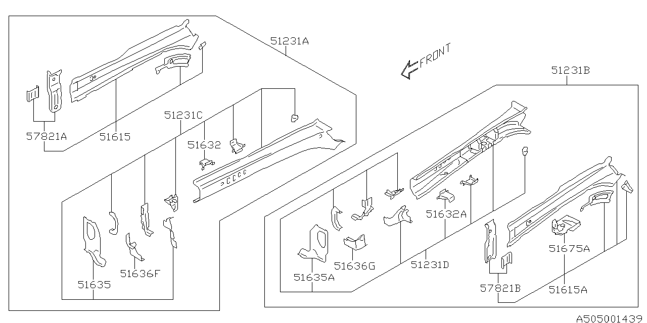 Subaru 51636SG0009P GUSSET Battery Complete L