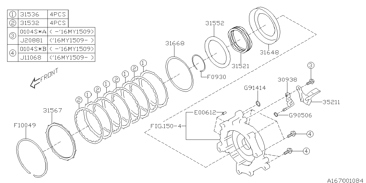 Subaru 31521AA150 Spring Return Piston