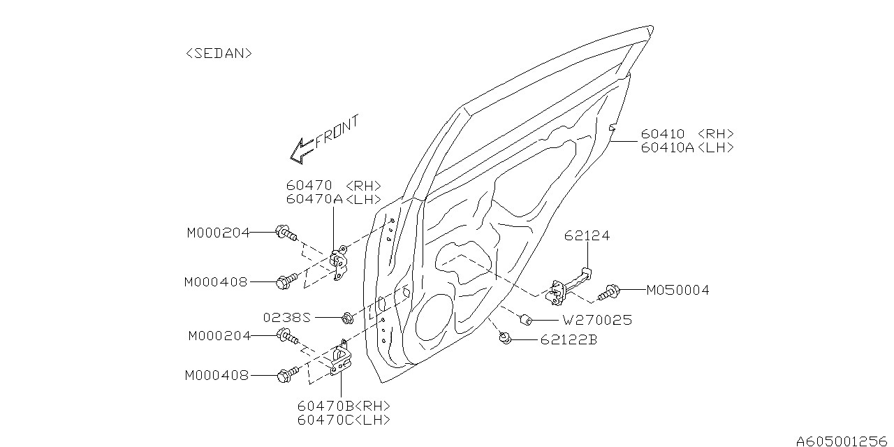 Subaru 60409FL06B9P PNL COMPL Dr R SRH