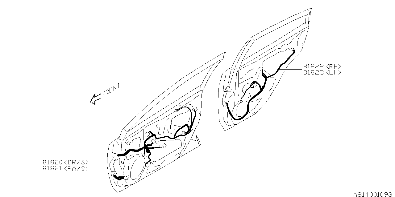 Subaru 81821FL00A Cord Door Front Pass