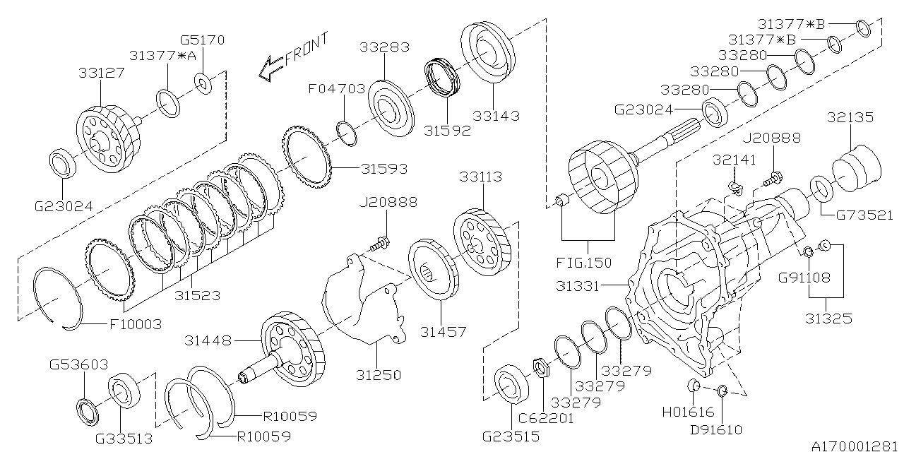 Subaru 31523AA400 Plate Set TRF CCH