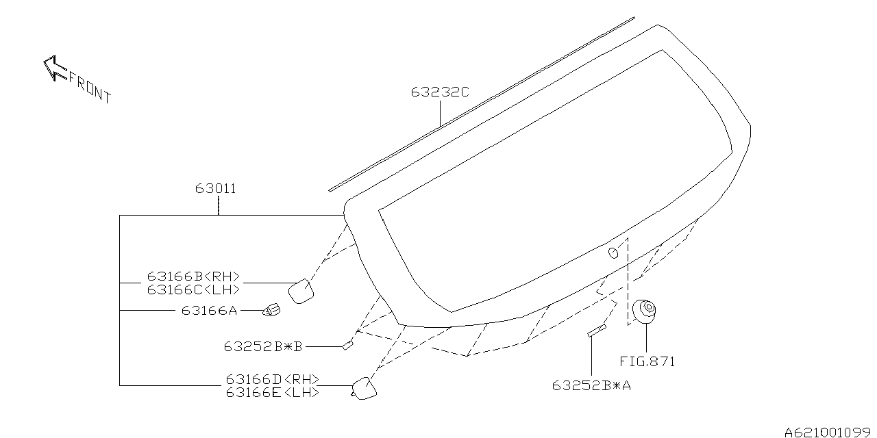 Subaru 63166FL02A Holder Rg Upper Right