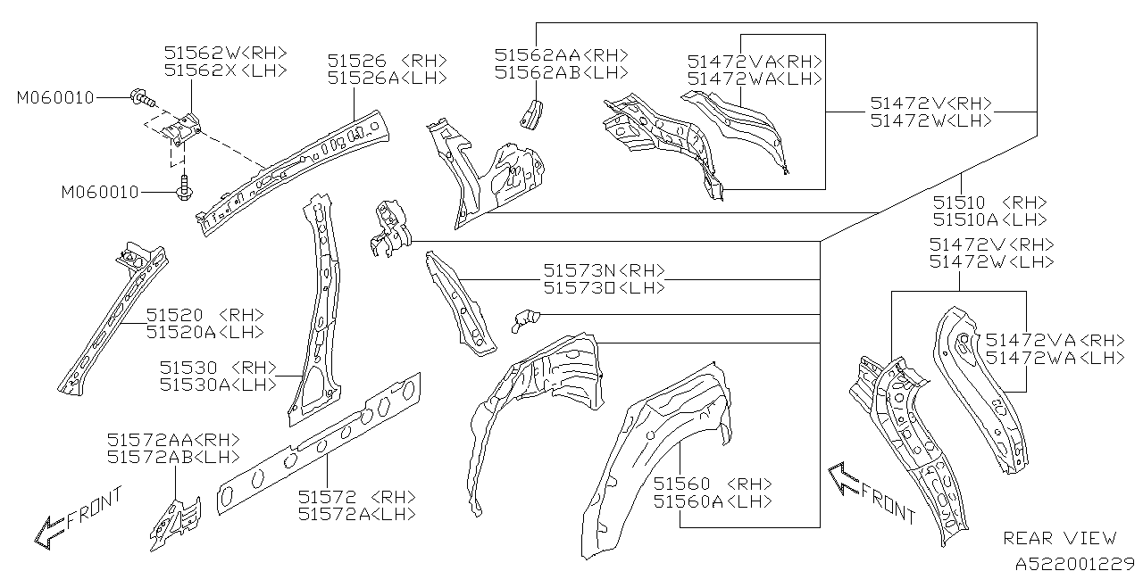 Subaru 51560FL00A9P Arch Rear In RH