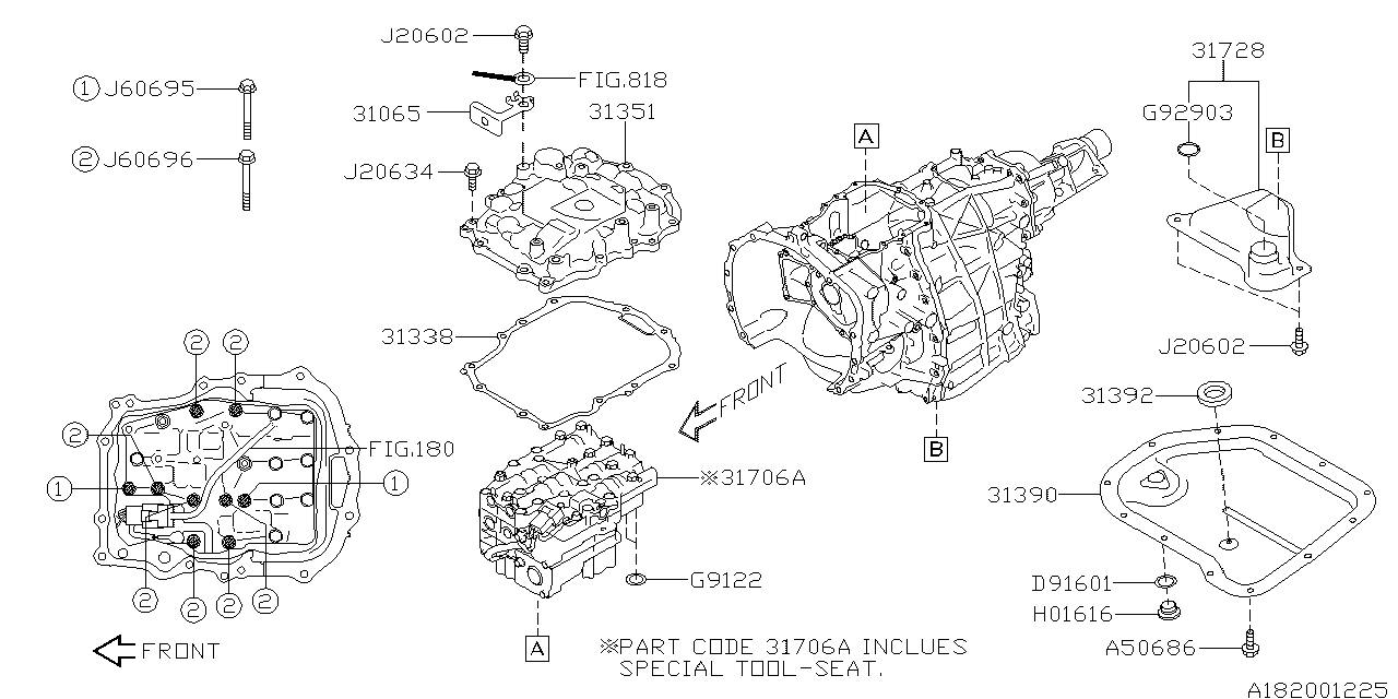 Subaru 31351AA150 Cover Complete Trans