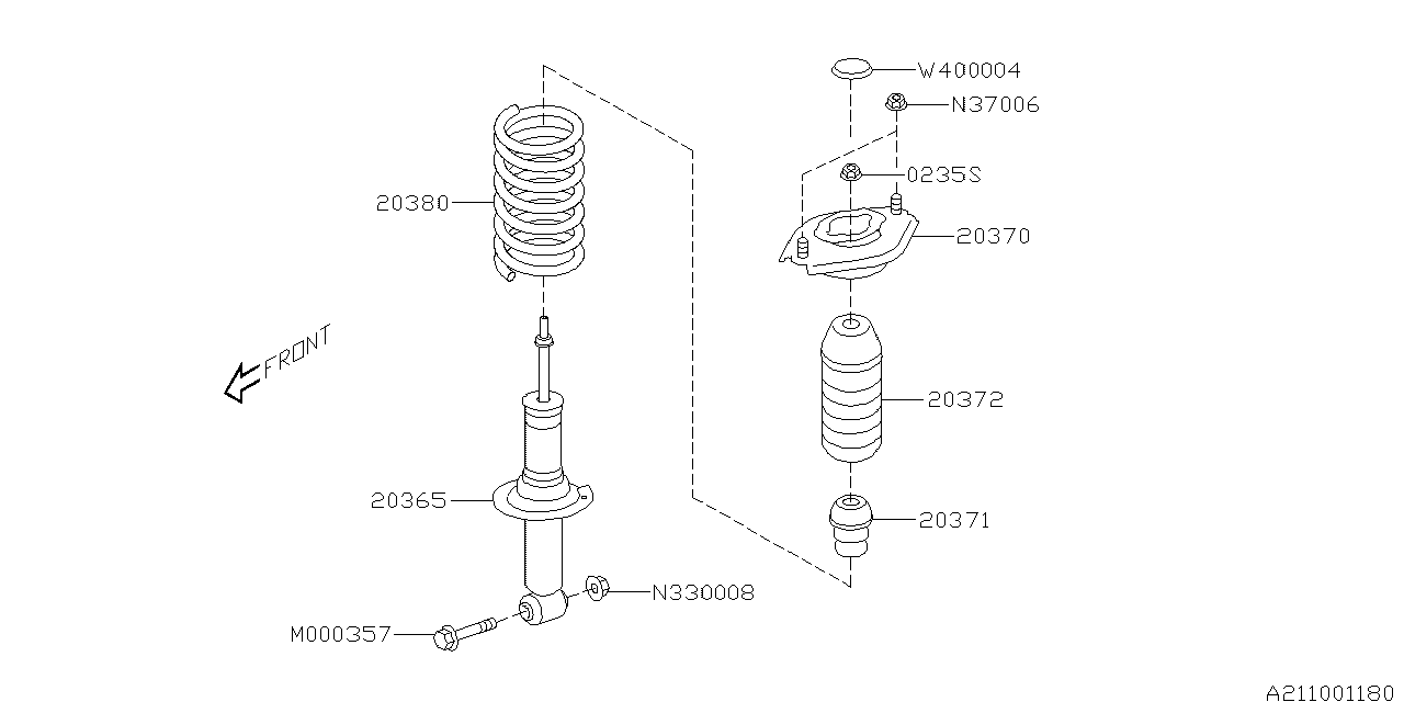 Subaru 20365FL41A Shock Abs COMPL R