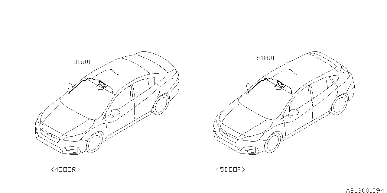 Subaru 81801FL10A Cord Roof Right