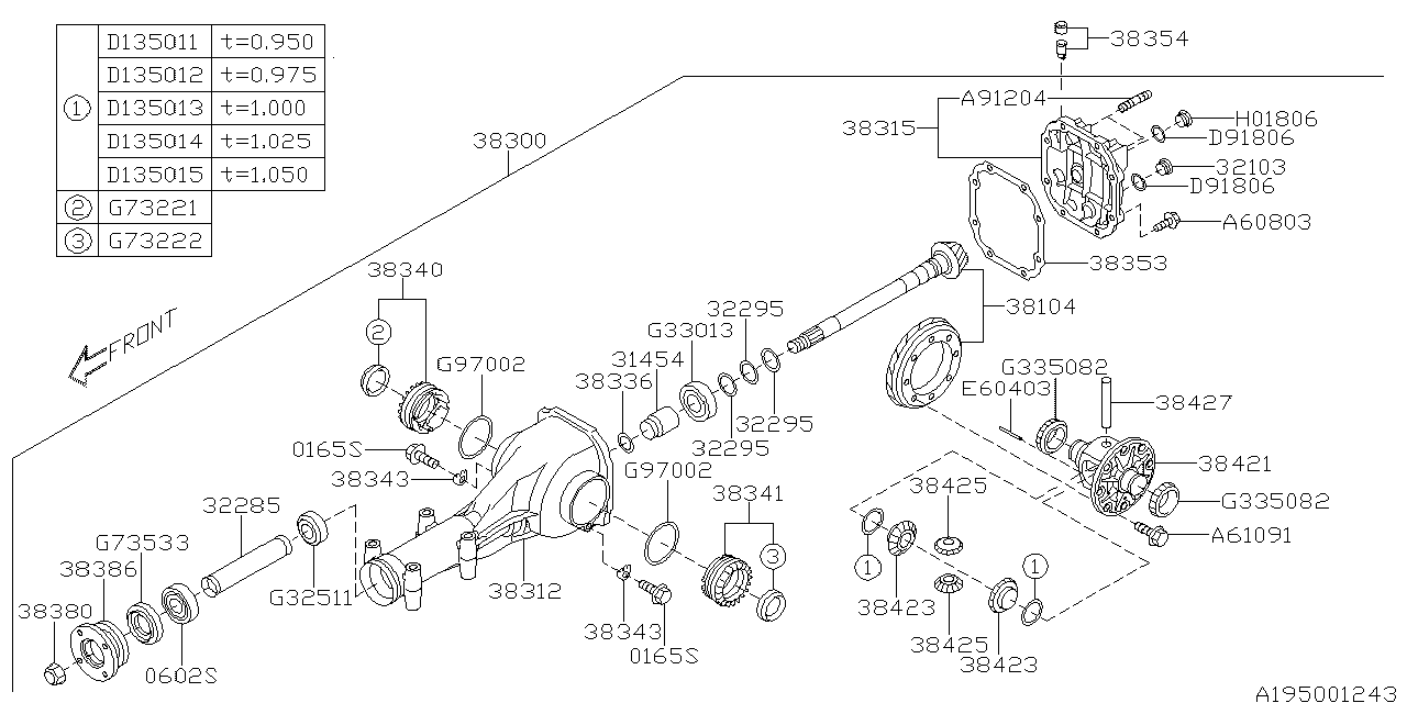 Subaru 38300AC450 Diff Carr AY/VB3CAA