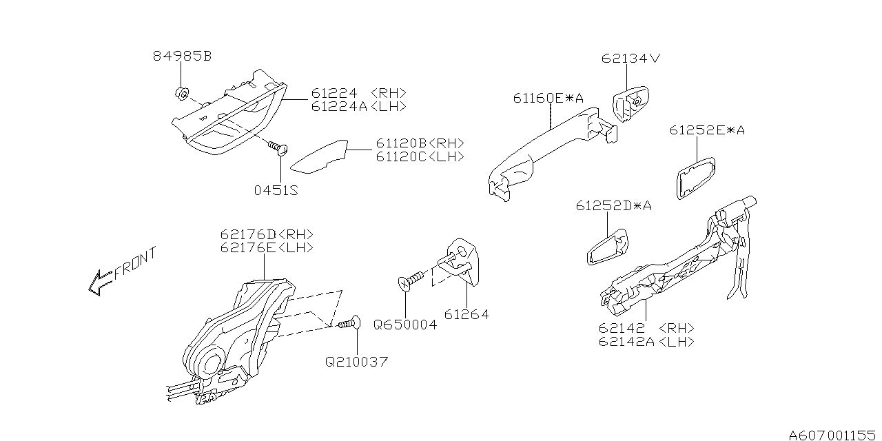 Subaru 61035FL01A Rear Door Lock Actuator Assembly, Left
