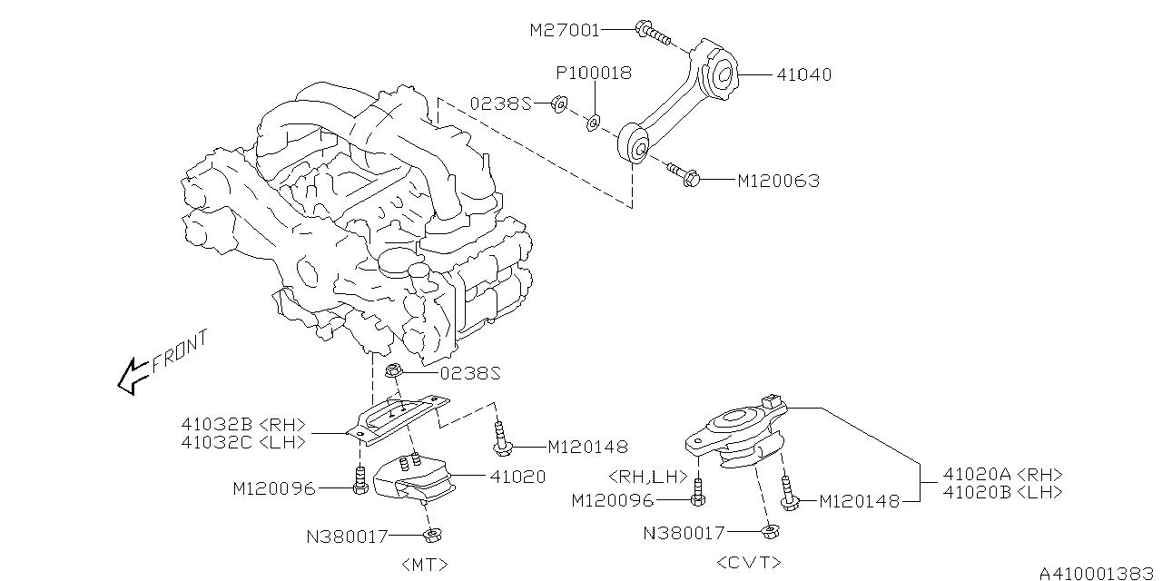 Subaru 41022FL020 Cushion Rubber Engine