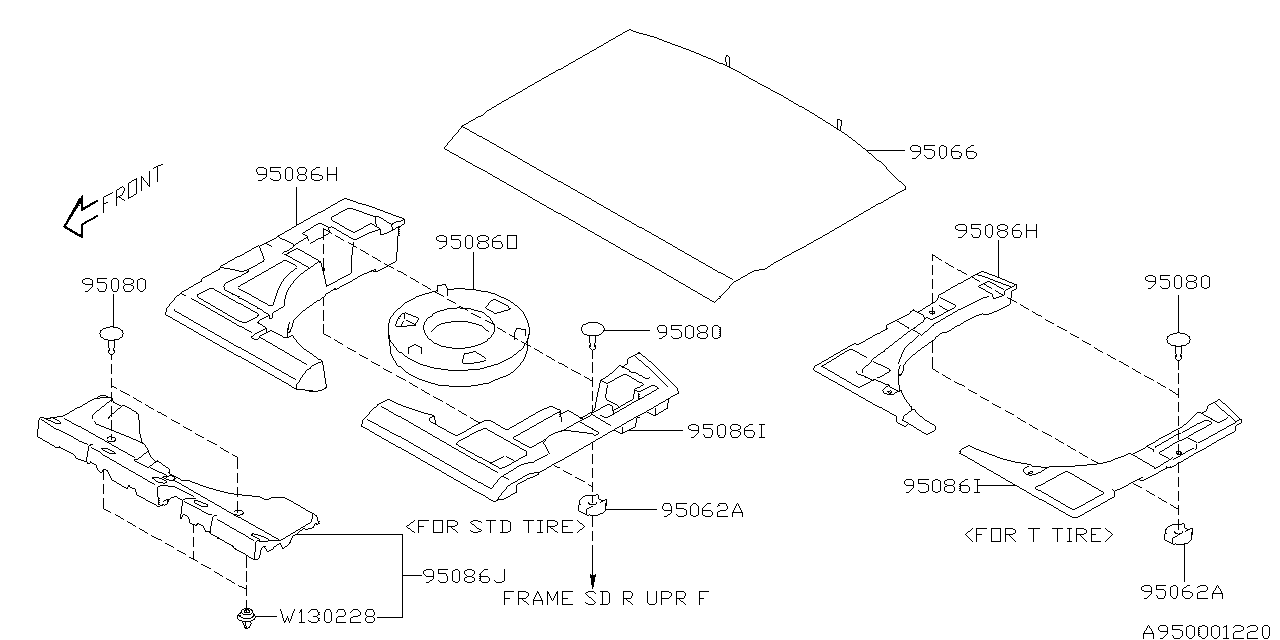 Subaru 95066FL01AVH Mat Floor Rear Rear