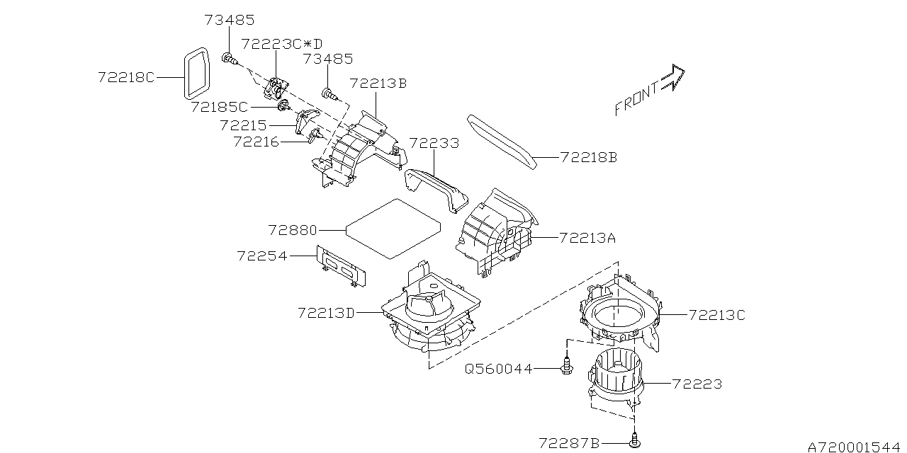 Subaru 72213FL01A Case Assembly