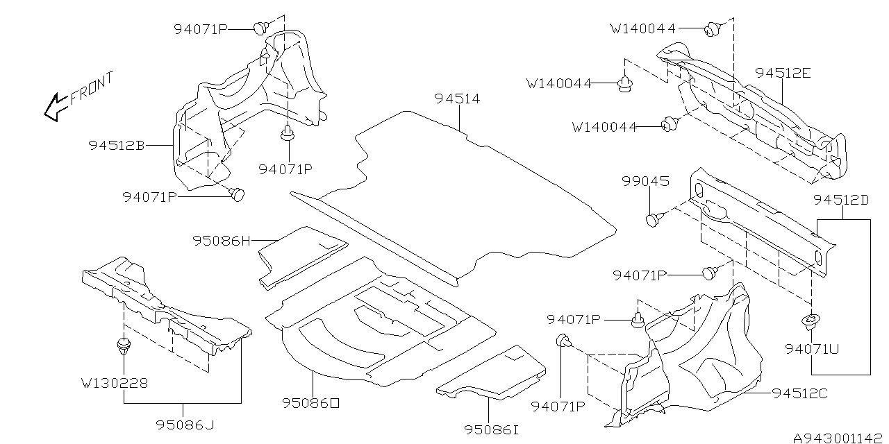 Subaru 95086FL08A SPACER Side Left