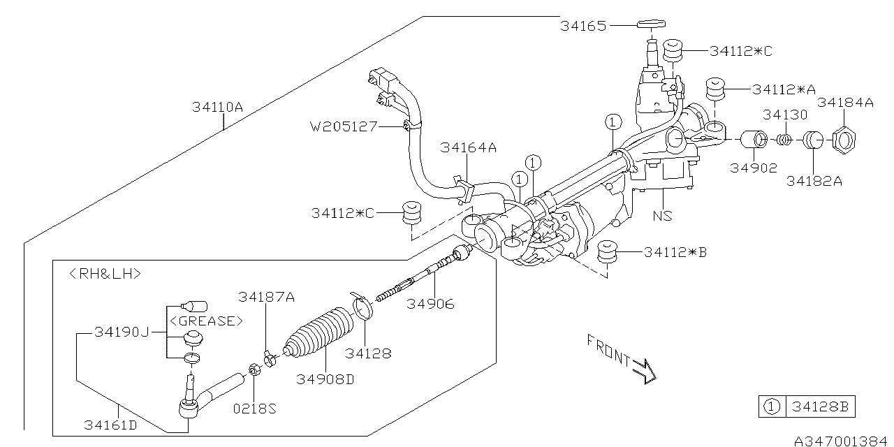 Subaru 34160FL00A Tie Rod COMPL