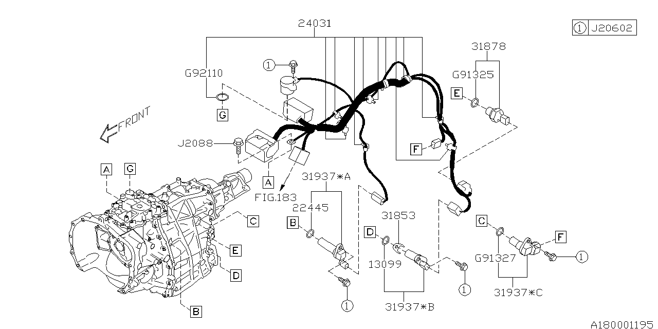 Subaru 24031AA780 Harness Transmission