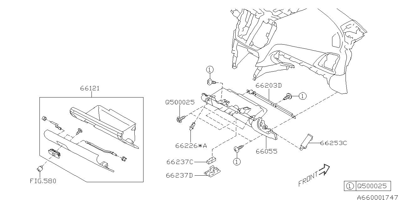 Subaru 66203FL01A Reinforcement P