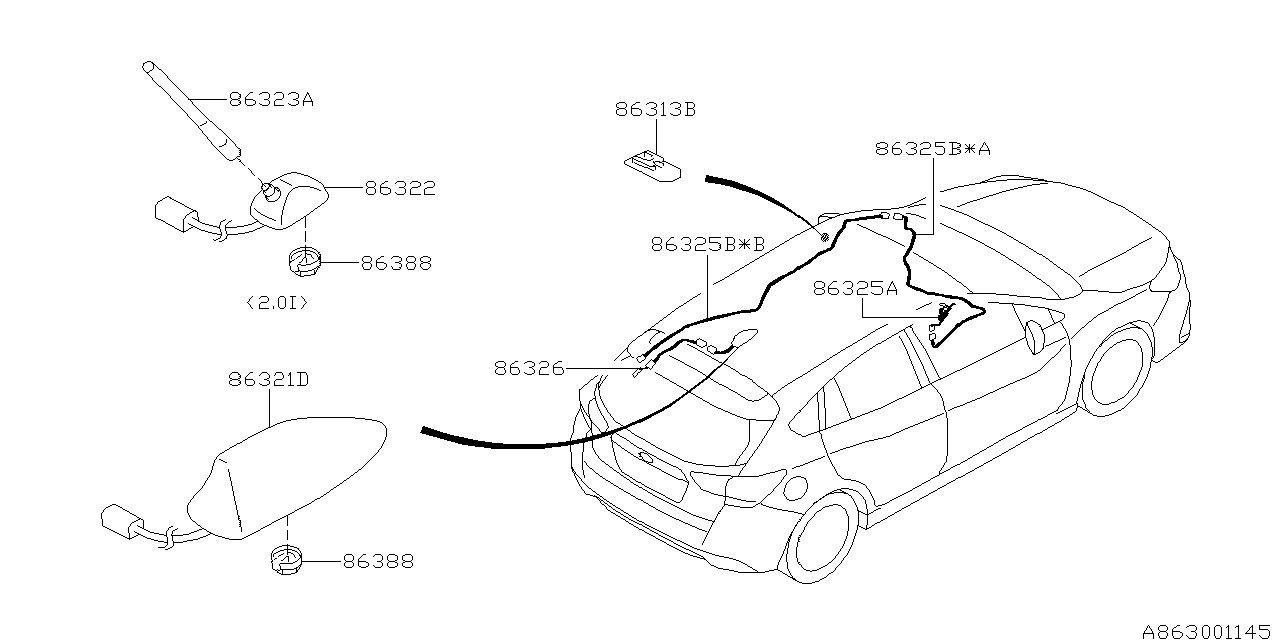 Subaru 86326FL50B Feeder Cord Assembly
