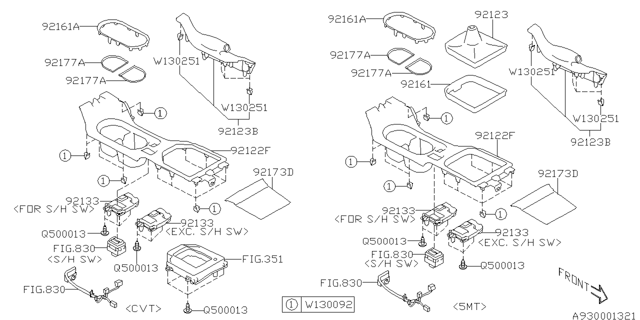 Subaru 92133FL000 Switch Case