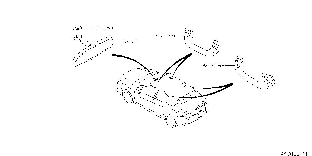 Subaru 92041AL00AJC Assist Rail Assembly