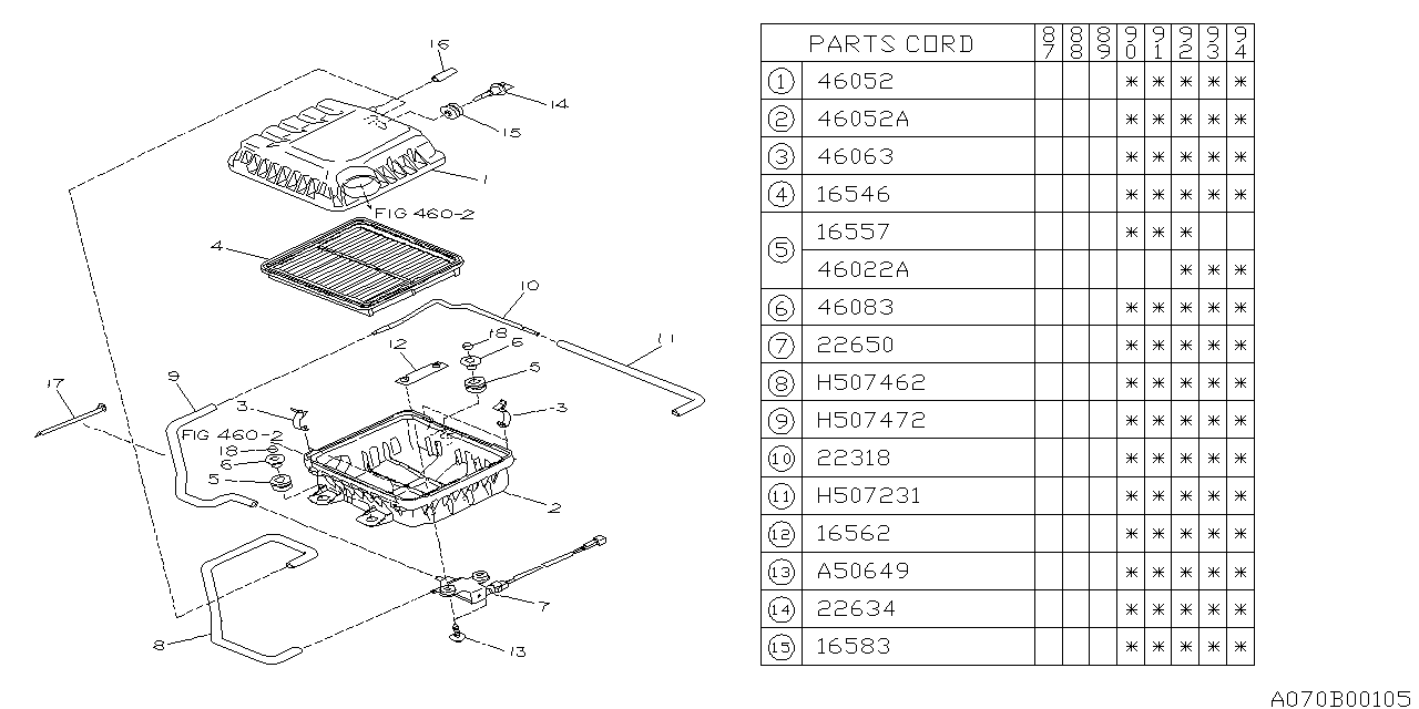 Subaru 22634KA070 Intake Air Sensor