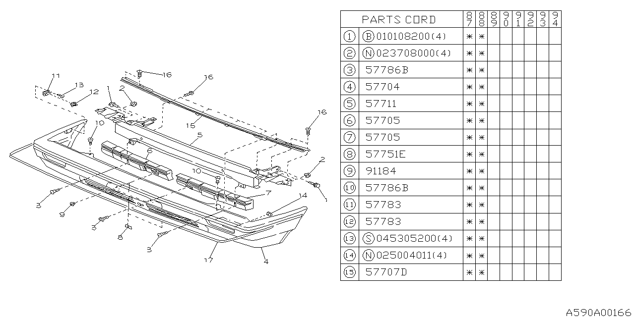 Subaru 757783320 Rail Front Bumper
