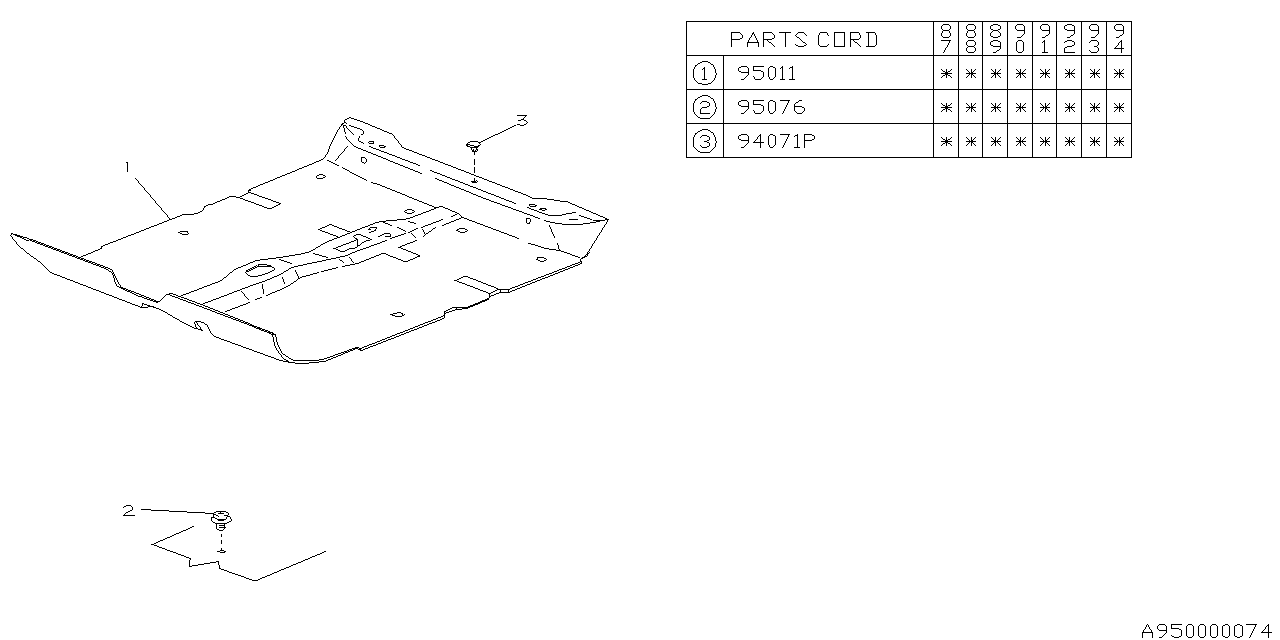 Subaru 795028872 Mat Floor