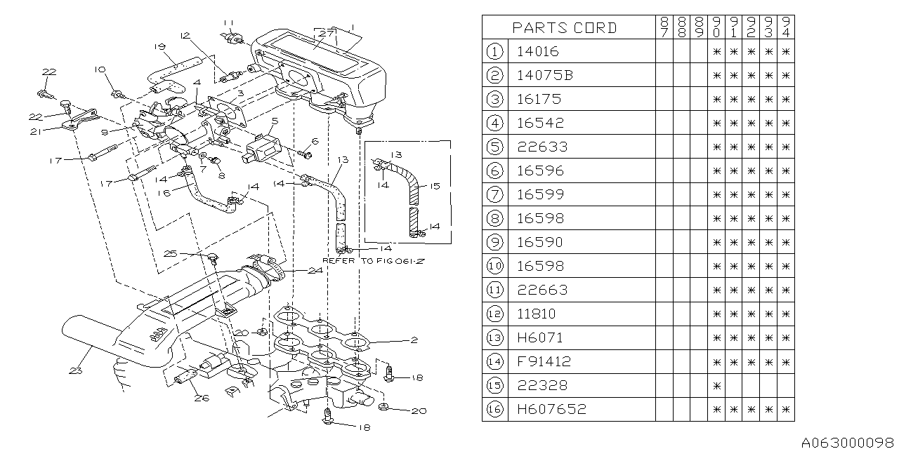 Subaru 16596KA020 Screw