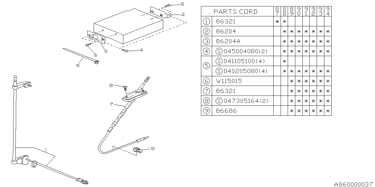 Subaru 786204410 Bracket