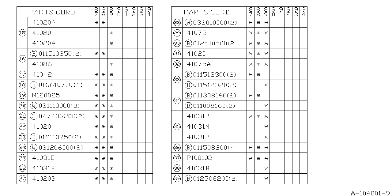 Subaru 903100102 Washer