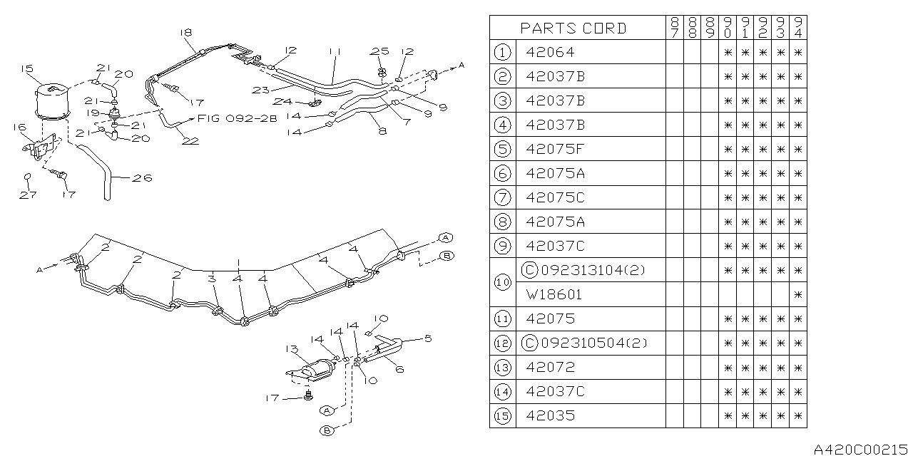 Subaru 742079690 Hose Return