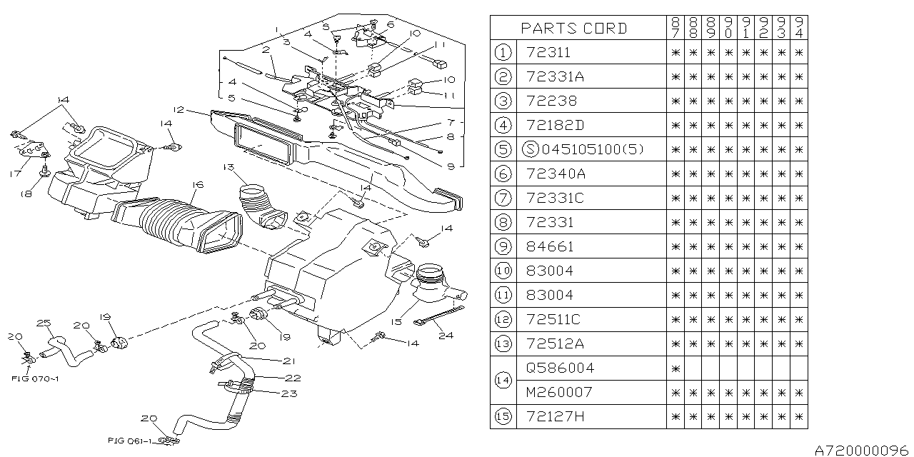 Subaru 772012400 Cable