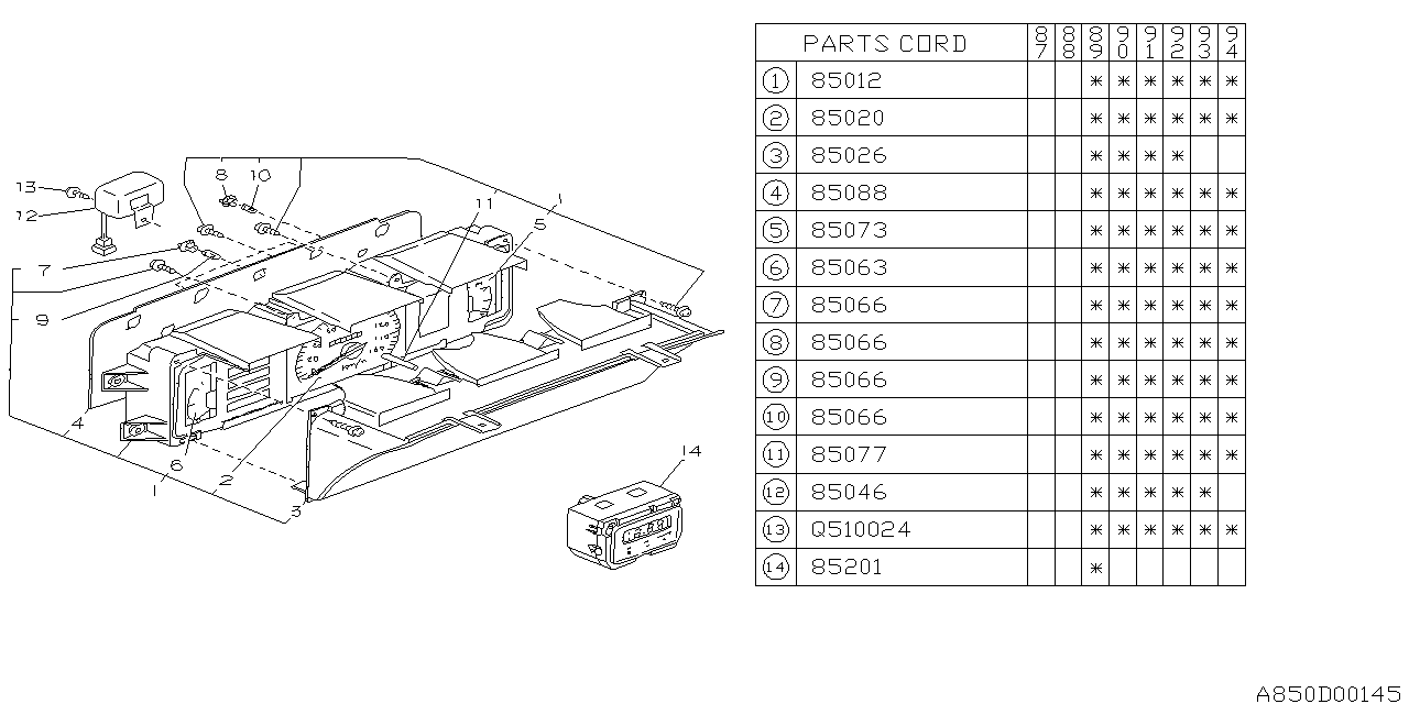 Subaru 785044192 Speedometer Assembly