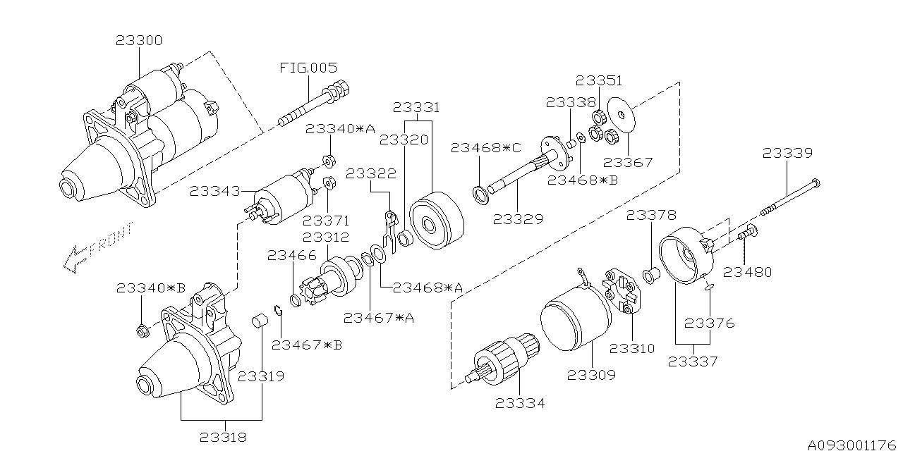 Subaru 23309AA290 YOKE Assembly Starter