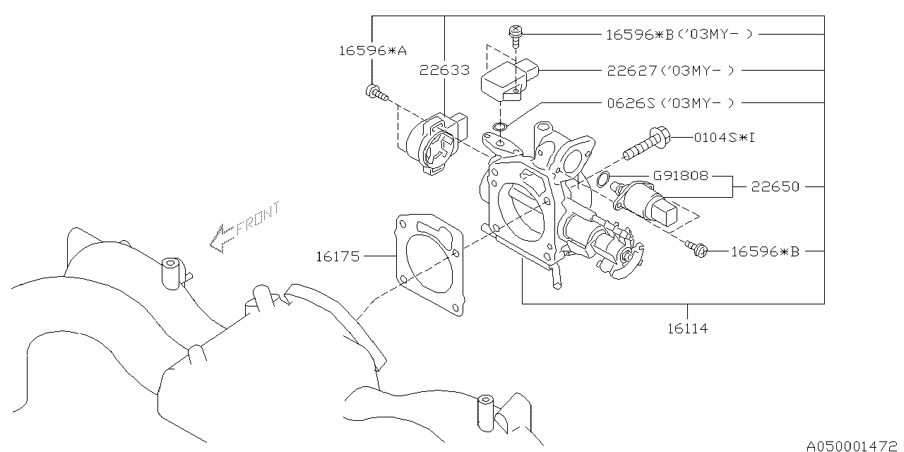 Subaru 22627AA170 Sensor Assembly Pressure