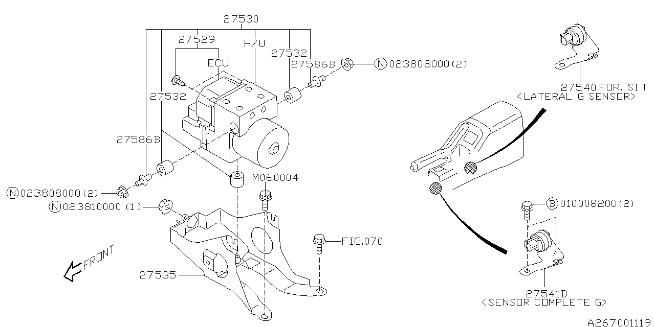 Subaru 27540FA022 Sensor Complete G