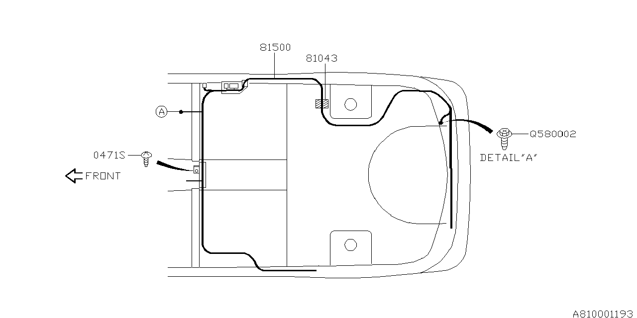 Subaru 81502FE270 Harness Rear