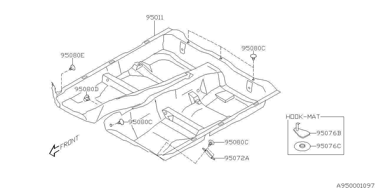 Subaru 95011FE030NF Mat Floor