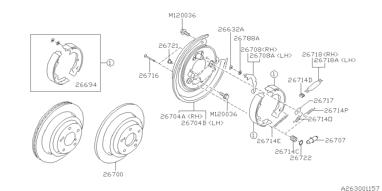 Subaru 26708FE030 Parking Lever LH