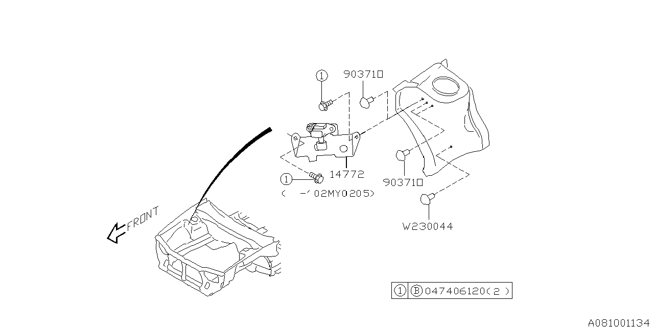 Subaru 14772AA860 Valve And Hose Assembly SOLENOI