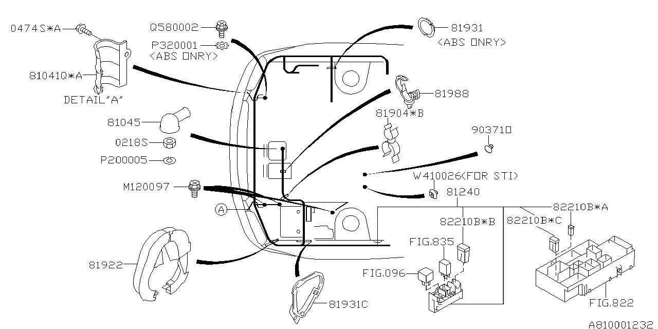 Subaru 81904FE170 Clamp ALTERNATOR Harness