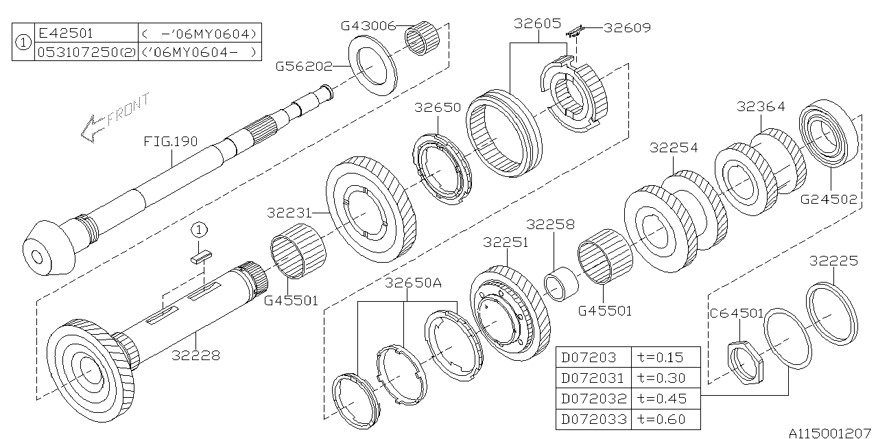 Subaru 32650AA120 SYNCHRONIZER Set