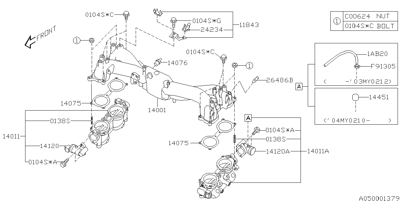 Subaru 99071AB200 Hose Vacuum