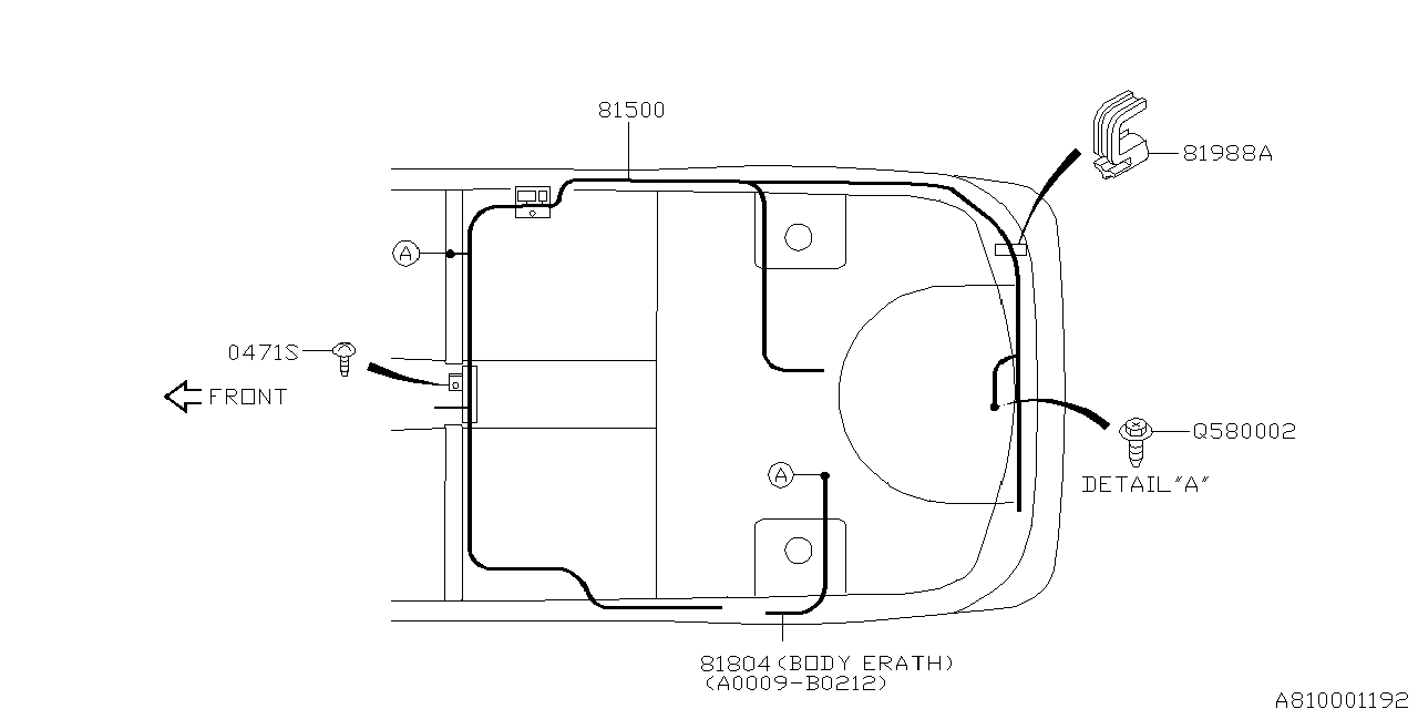 Subaru 81502FE385 Harness Rear C0