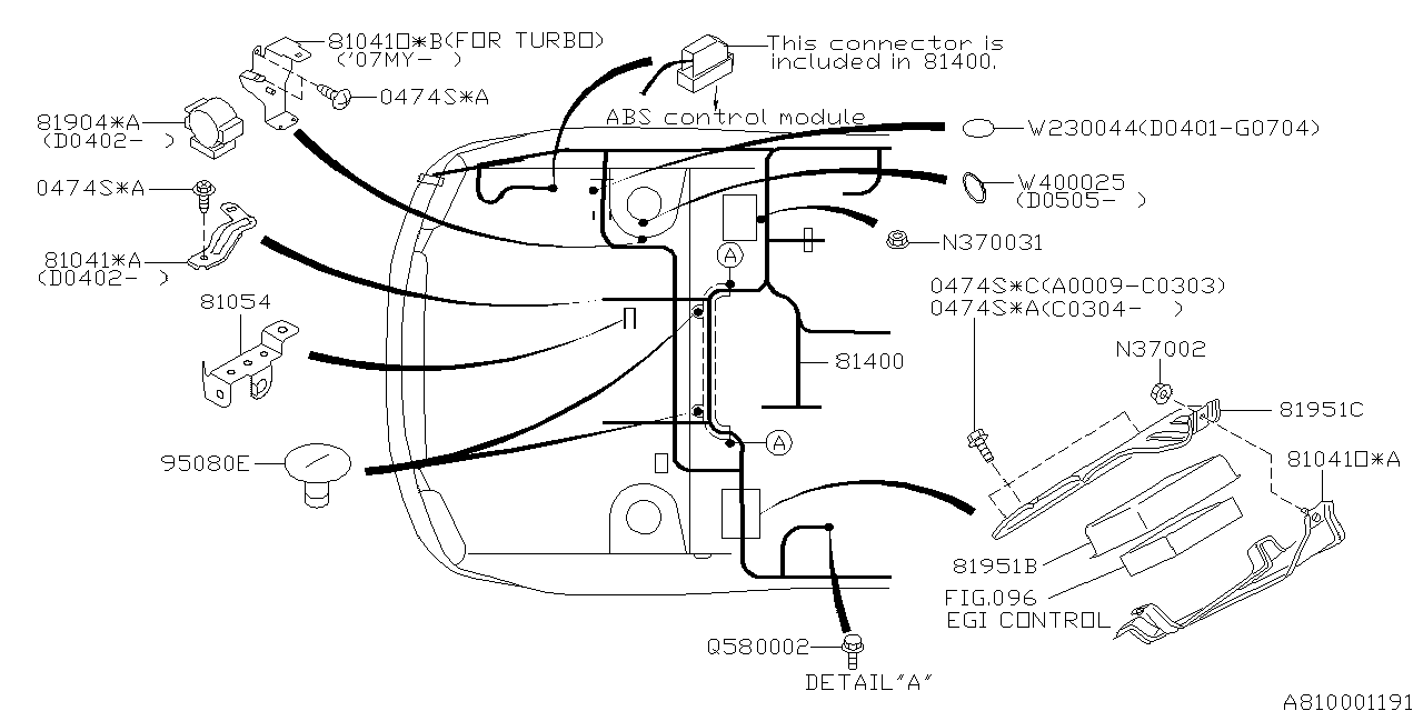 Subaru 81041SA270 Bracket Complete E.G.I. Unit