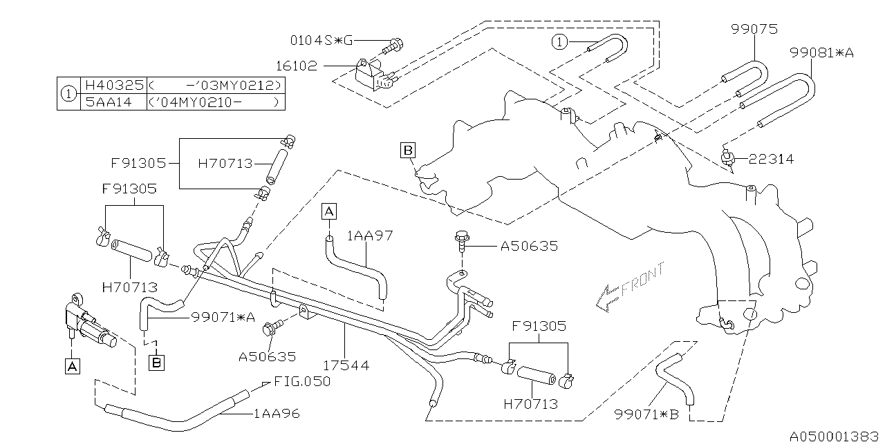 Subaru 99081AA010 Hose Complete Vacuum